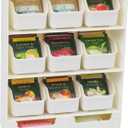 Mind Reader Bag, Tea Station Organizer Countertop Storage, Kitchen, Plastic, 10.25"L x 3.25"W x 13.75"H, White