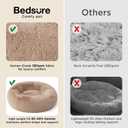 Bedsure Calming Dog Bed for Small Dogs - Donut Washable Small Puppy Bed, 23 inches Anti-Slip Round Fluffy Plush Faux Fur Large Cat Bed, Fits up to 25 lbs Pets, Camel