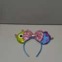 Monsters Mouse Ears Headband for Women Sequin Mouse Ears Headband Halloween Headbands Mouse Ears for Adult (Pink)