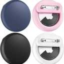 Compatible with Apple Air Tags Holder for Kids, 4 Pack Hidden Case with Safety Pin, Anti-Lost for Kids, Baby, Elderly, Luggage, Shoe, Clothes -Mint Green+Black+White+Sky Blue