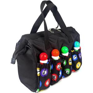 Bingo Dauber Bags with 8 Pockets Large Capacity Bingo Tote Bag/Travel Carrying Case with Zipper/Makeup Bag/Casino Game Lovers Gift for Women(Black)
