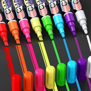 Liquid Chalk Markers Pens - 8 Colors Washable & Wet Erase Neon Chalk Markers for Blackboard, Chalkboard Signs, Glass Window, Menus, Car Windows & Event Decorations - Erasable Window Markers for Cars