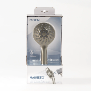 Moen 26100SRN Engage Magnetix 3.5-Inch Six-Function Handheld Showerhead with Magnetic Docking System, Spot Resist Brushed Nickel