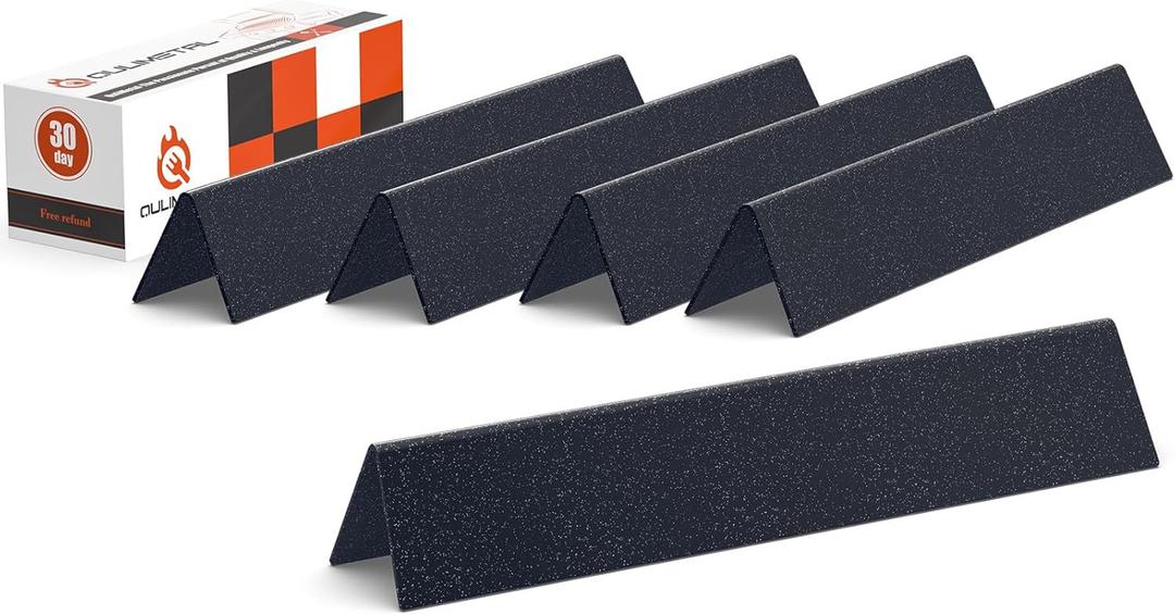 QuliMetal 17.5 Inch Flavorizer Bars for Weber Genesis 300 310 E310 E320 E330 S310 S320 S330 Grills with Front Controls Knobs, Porcelain Steel Heat Plates for Weber Genesis Grill Parts 7620 7621