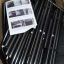 48'' Outdoor Dog Houses for Large Dogs Outside, Weatherproof Large Dogs House with Textilene Elevated Dog Bed, Breathable Dog Tent, Dog House Outdoor X-Large Breed with Windows and Sunshades