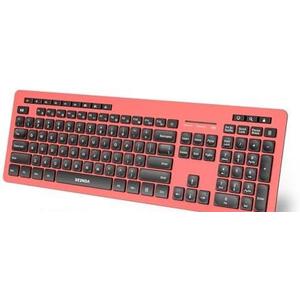 seenda Wireless Keyboard, 2.4GHz Cordless Quiet Keyboard with USB Receiver, Full Size Cute Red Combo, Compatible for Windows Laptop Computer Desktop PC, Black and Red