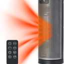 BLACK+DECKER Ceramic Oscillating Tower Heater with Remote, BHTC209, Black
