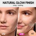 SKINTIFIC Cover Glow Perfect Cushion Foundation Natural Radiant Finish, Medium-to-High Buildable Coverage, Hydrating Peptide Complex, Lightweight for Dry & Combination Skin, #03 Petal