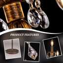 Wellmet Bronze Vintage Crystal Table Lamp,Bedside Lamps for Nightstand 28"H | 8 Lights Traditional Victorian Chandelier, Modern Classic Ceiling Light Fixture for Dining Room,Kitchen,Bedroom,Hallway,Entry