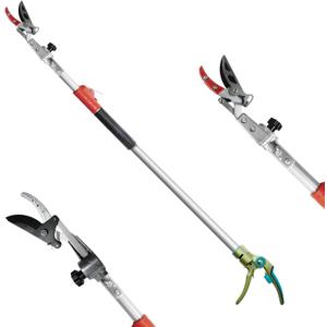 GARTOL Pruner for Garden, Cut Upto 1 Inch & Hold Telescopic Pole Pruner, Fruit Picker with Rotating Blade Head, Lightweight Aluminum Extendable Handle for Tree Branch Cutter, 6.23-10.5 FT, Silver