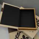 Carina's Collection Paris Burlap Book Box with Leather Straps