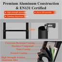 Telescoping Ladder A Frame 16.5Ft with Stabilizer Bar, Jet Black