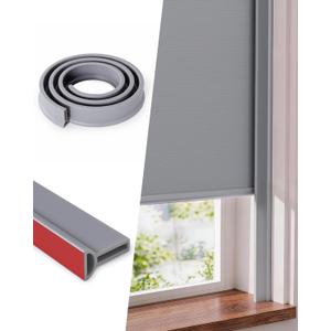 Cuttable Light Blocker for Window Shades and Blinds, Blackout TPE Side Tracks Light Blocking Strips, Durable Light Blocker for Blinds, Window Side Light Blocker for Bedroom (Grey, 90", 2PCS)