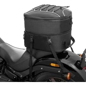KEMIMOTO Motorcycle Tail Bag, Dual Use Motorcycle Rear Seat Bag with Waterproof Rain Cover, 25L-45L Expandable Motorbike Helmet Bag Luggage Storage Backpack