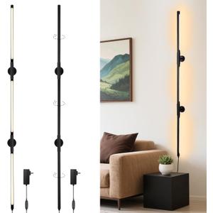 53.2 Inch Wall Lights, 360Rotatable Wall Sconce, 3 Color Temperatures, Plug-in Dimmable Wall lamp for Bedroom, Living Room1 Pack