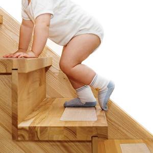 Butizone Stair Treads Non Slip 4" x 24", 5-Pack Pre-Cut Clear Anti Slip Strips for Wooden Steps Indoor, Transparent and Waterproof Grip Tape, Safety for Elderly, Children, and Dogs