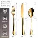 60 Piece Gold Silverware Set for 20, 18/0 Stainless Steel Heavy Forks Spoons and Knives Set, Mirror Finish Gold Flatware, Dishwasher Safe for Family Picnics Daily Gatherings