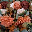 Ling's moment 17.5" Tall Standing Artificial Flowers Arrangements 4pcs Fall Wedding Aisle Runner Chair Decorations Sunset Terracotta Centerpieces Ceremony Reception Rose Floral Party Outdoor