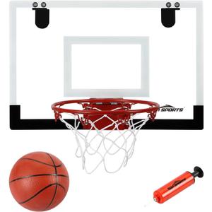 Over The Door Pro Mini Basketball Hoop for Kids Adults Teens,for Door and Wall with Complete Basketball Accessories (18x12 inches)