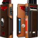 Iitrrs Airtag Wallet for Men, Minimalist Slim Mens Wallet Smart Pop Up Credit Card Holder for 9-13 Cards, RFID Blocking Wallet with ID Window & Cash Slot, Compact Bifold Metal Aluminum Card Case