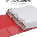 Samsill Durable 2 inch 3 Ring Binder, D Ring Binder, 100% Recycled Chipboard, Red