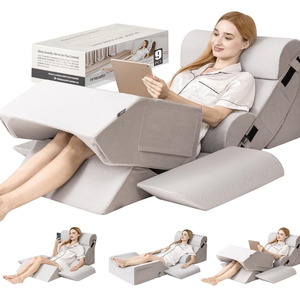 9PCS Orthopedic Bed Wedge Pillow Set for After Surgery Recovery, Body Positioners for Back and Leg Pain Relief, Adjustable Memory Foam Comfort for Sitting up in Bed, Ideal for Adult Acid Reflux & GERD