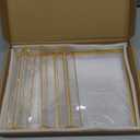 Acrylic Sign Holder 8.5X11 Gold Frames Double-Sided Gold Picture Frames Flyer Holder for Menu Holder Wedding Table Number Holder Photo Frames with Double Sided Stickers-3 Pack