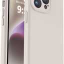 Vooii Compatible with iPhone 13 Pro Max Case, Liquid Silicone Upgrade [Camera Protection] [Soft Anti-Scratch Microfiber Lining] Shockproof Phone Case for iPhone 13 Pro Max 6.7 inch - Stone