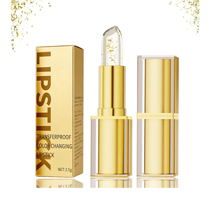 Lipstick - ﻿Ph Adjusting Lipsticks, Clear Lipstick That Changes Color, Gold Foil Transferproof Long Lasting Retractable Moisturizing Jelly Lip Stick With Glossy Shine For Women (1Pcs)High-Glossy