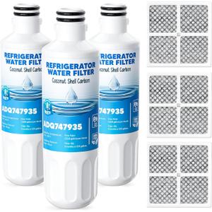 LT1000P Water Filter Replacement Fit for L-G Lt1000P/PC/PCS Compatible with L-G Models ADQ747935, ADQ74793501/02, MDJ64844601, LMXS30796S Water Filters with ADQ73334008 Air Filter, 3 Combo By AVXBYR