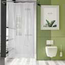 AmazerBath 48x72 Shower Curtain Stall, Clear Plastic, Heavy Duty Thick PEVA with 2 Weighted Stones and 8 Grommet Holes