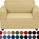 Joccun Stretch Chair Couch Cover,1-Piece Sofa Slipcover Spandex Jacquard Fabric Sofa Covers with Elastic Bottom,Washable Furniture Protector for Dogs,Cats,Kids(Armchair,Champagne) (Small35" - 55")