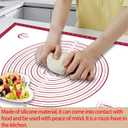 Silicone Pastry Mat Dough Baking Bread Sourdough Fondant Pie Dough Pizza,Silicone Baking Mat Cookie Sheet for Kitchen Counter with Measurements 32x24" Red (31.5"L x 23.6"W)
