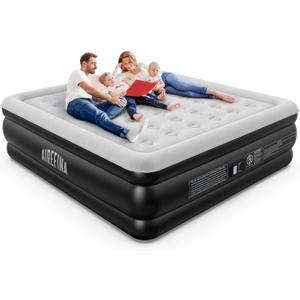 Airefina King Size Air Mattress With Built in Pump Raised, 18" Blow Up Mattress Comfort for Guest Home Family Easy Quickly Inflation/Deflation Inflatable Portable Colchones Inflables with Carrying Bag