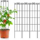 ARIFARO 57.5'' Metal Garden Trellis for Climbing Plants,(Pack of 4) Indoor/Outdoor Sturdy Plant Trellis for Potted Plants, House Plants, Climbing Vines, Black