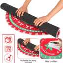 Heavy Duty Christmas Tree Stand Mat 31"/80cm Dia Christmas Tree Mat for Under Tree Silicone Christmas Tree Floor Protector for Preventing Wood Floor from Spills and Scratches, Red