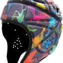 Soft Shell Flag Football Helmet Padded Rugby Helmet 7v7 Protective Headguard for Youth Kids Adults (Large, Dinosaurs)