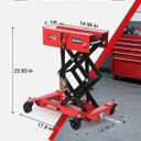 Garvee 450LB Low Profile Transmission Jack, 7–23 in Adjustable Lift Steel Transmission Jack with Swivel Casters, Locking Wheels & Nylon Safety Strap, for Auto/Truck Repair, Red
