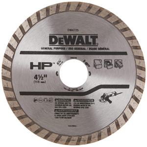 DEWALT Diamond Blade for Masonry, Dry Cutting, Continuous Rim, 7/8-Inch Arbor, 4-1/2-Inch (DW4725)