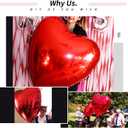 Big Red Heart Foil Balloons, Big Giant Jumbo Heart Shaped Mylar Aluminium Decoration for Girl Valentine's Day Surprise Birthday Wedding (Red, 32" Pack of 8)