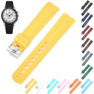 20mm Rubber Band For Omega Speedmaster Watches, Premium Silicone Watch Band Straps for Omega Moonswatch x Swatch Men & Women - Multiple Colors