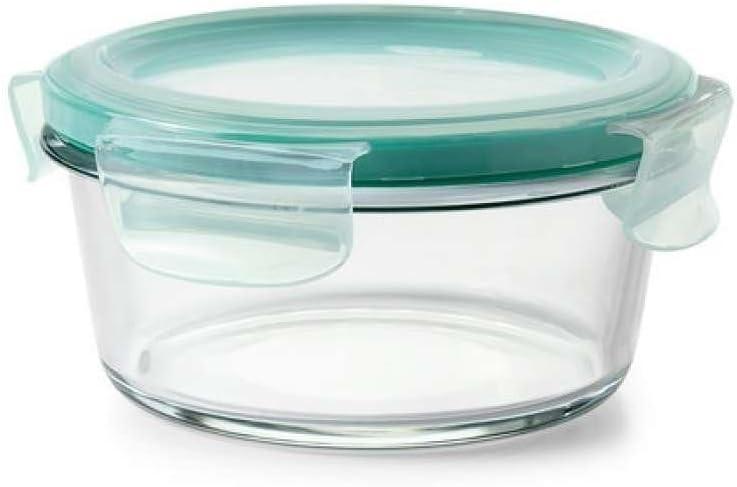 OXO Good Grips 2 Cup Smart Seal Glass Round Food Storage Container, Clear, 1 Count (Pack of 1)