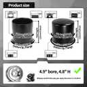 4Pcs 4.9" OD Open ＆ Domed Bundle Trailer Wheel Center Caps