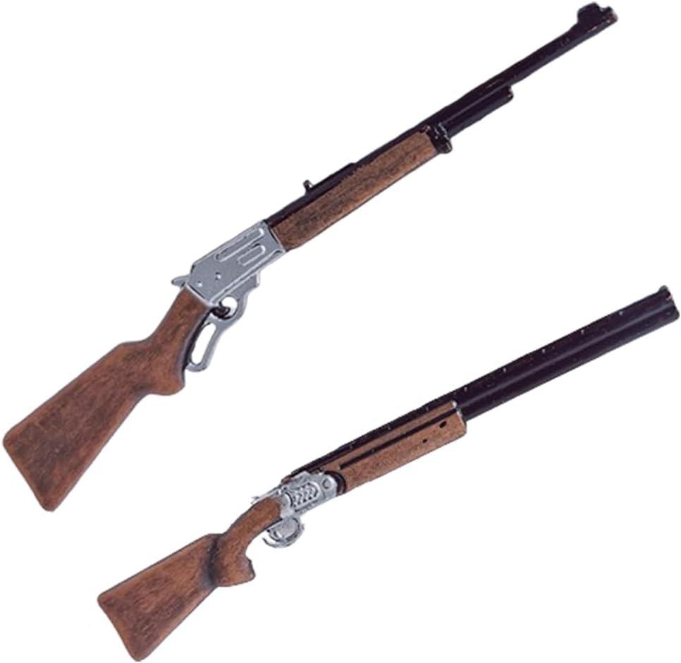 2PCS Miniature Rifle Gun Miniature Sniper Gun 1/12 Dollhouse Decoration Accessories