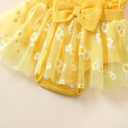Renotemy Newborn Baby Girl Lace Romper Infant Summer Boho Flower Tulle Dress Party Gifts Newborn Photography Outfits (Yellow)