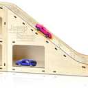 Wooden Toy Cars Jump Ramp, Toy Car Track Set for Hot Wheels, Race Cars Track for Hot Wheels and Diecast Cars, Wood Jump Ramp for Hotwheels, Playing Storage Display Race Set