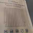 Cumbor 34" Extra Tall No Bottom Bar Baby Gate for Stairs, Wall Mounted Dog Gate Indoor for Larger Pets, Expandable 29.2-43" Safety Gate for Doorways, Wide Walk Thru Door for Easy Access (White)