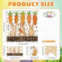 Moukeren 4 Pcs Happy Easter Shower Curtain Set Bunny Carrot Easter Shower Curtain for Bathroom Cute Bunny Bathtub Non Slip Rugs Toilet Lid Cover Bath Mat with 12 Hooks