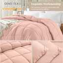 Homelike Moment Comforters Queen Size - Pink Duvet Insert Down Alternative Bed Queen Comforter, Lightweight Bedding Comforters Full Size Quilted Soft All Season Solid Pink
