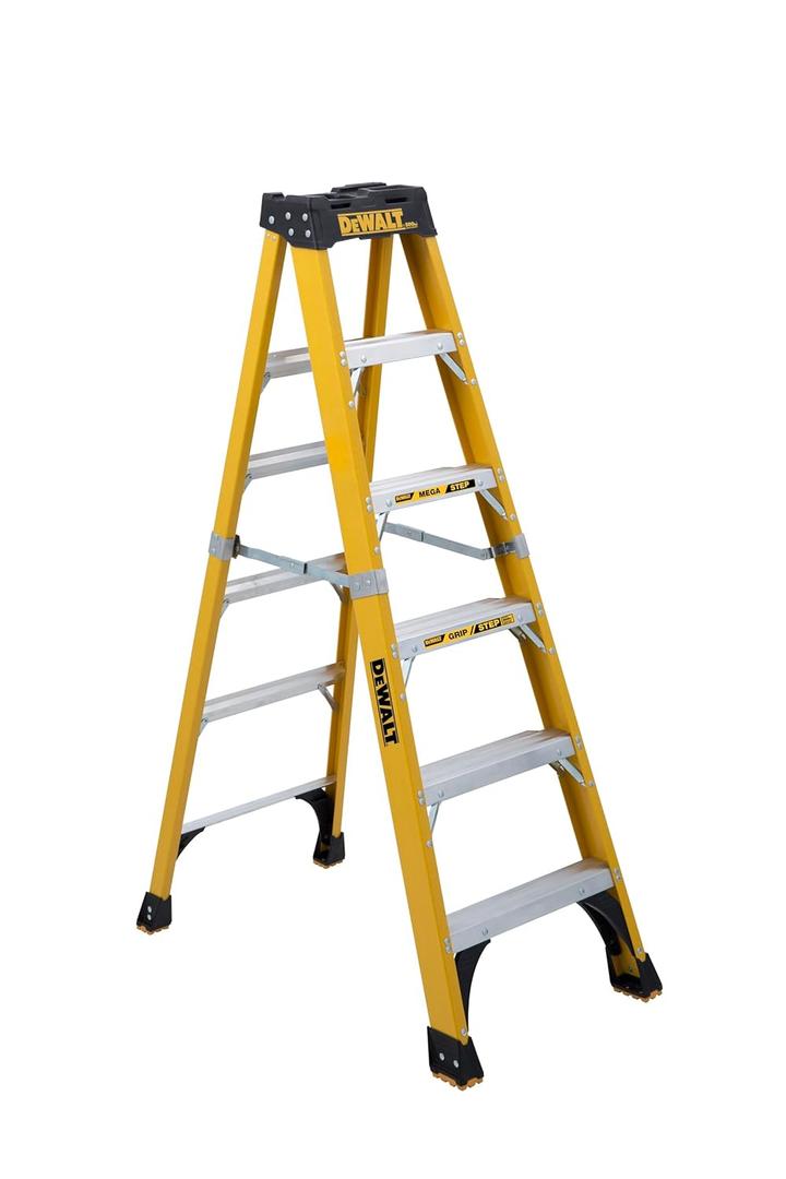 DeWalt 6-Foot Fiberglass Step Ladder, 500-Pound Load Capacity, Type IAA, DXL3810-06